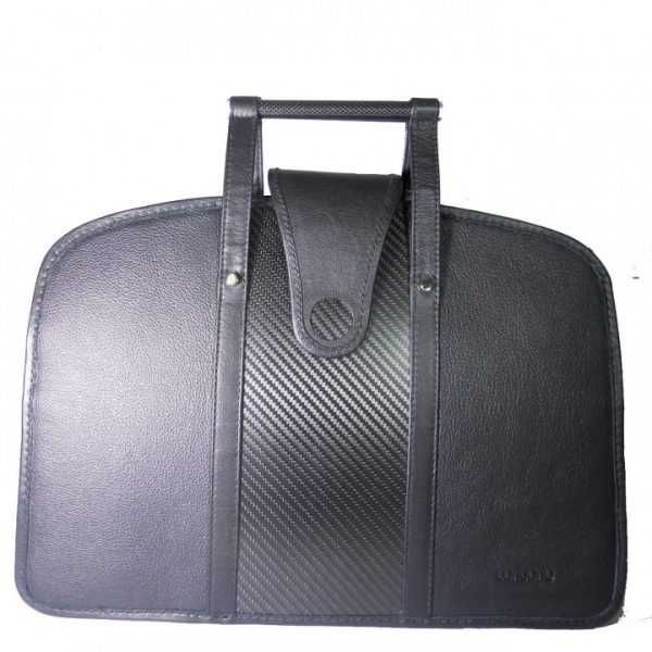 Geanta servieta originala Londono Roehampton Handmade carbon si piele