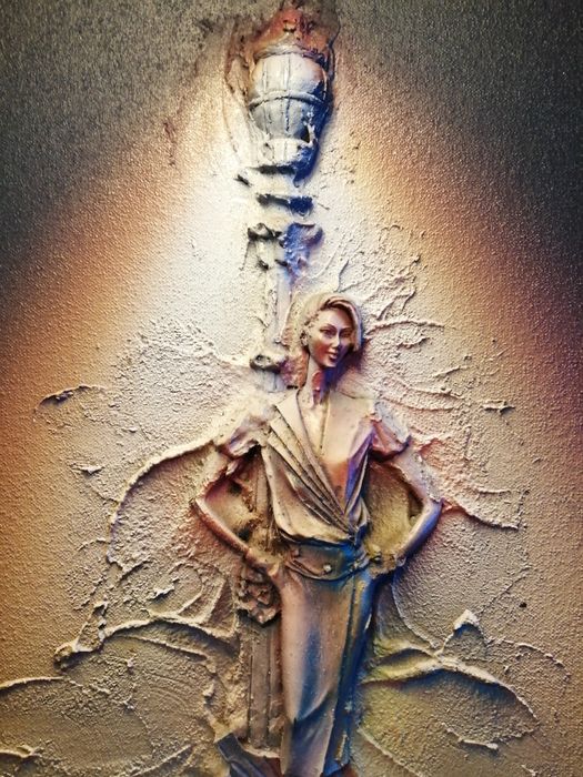Tablou unicat superb pictat în vopsea achiziționat galerie de artă Spania
