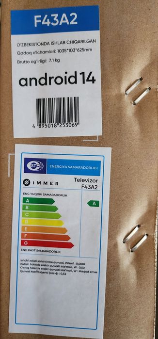 Smart tv 43 ta lik, yangi ochilmagan + FULL HD