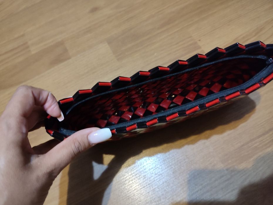 Geanta in carouri handmade