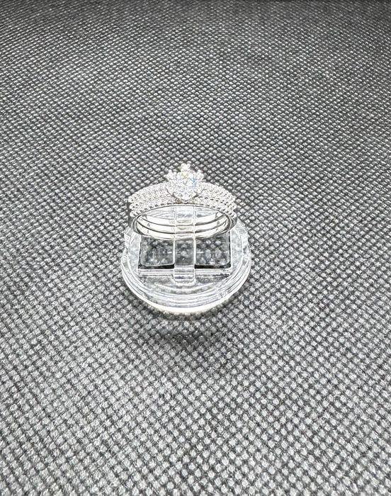 Годежен пръстен и халка 2 в 1 с лаб. диамант (moissanite)