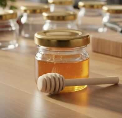 Бурканче за мед и лъжичка за мед