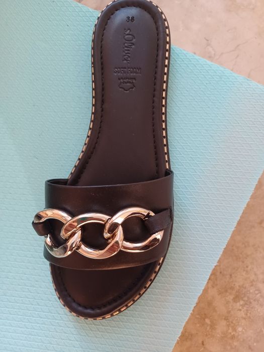 Дамски чехли естествена кожа Sol