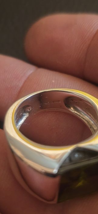 Inel argint masiv peridot