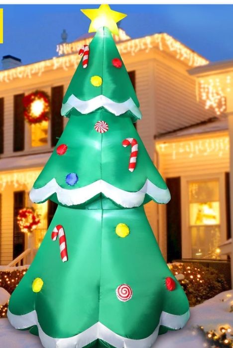 Brad (210cm) și om de zapada( 180 cm) Gonflabil.