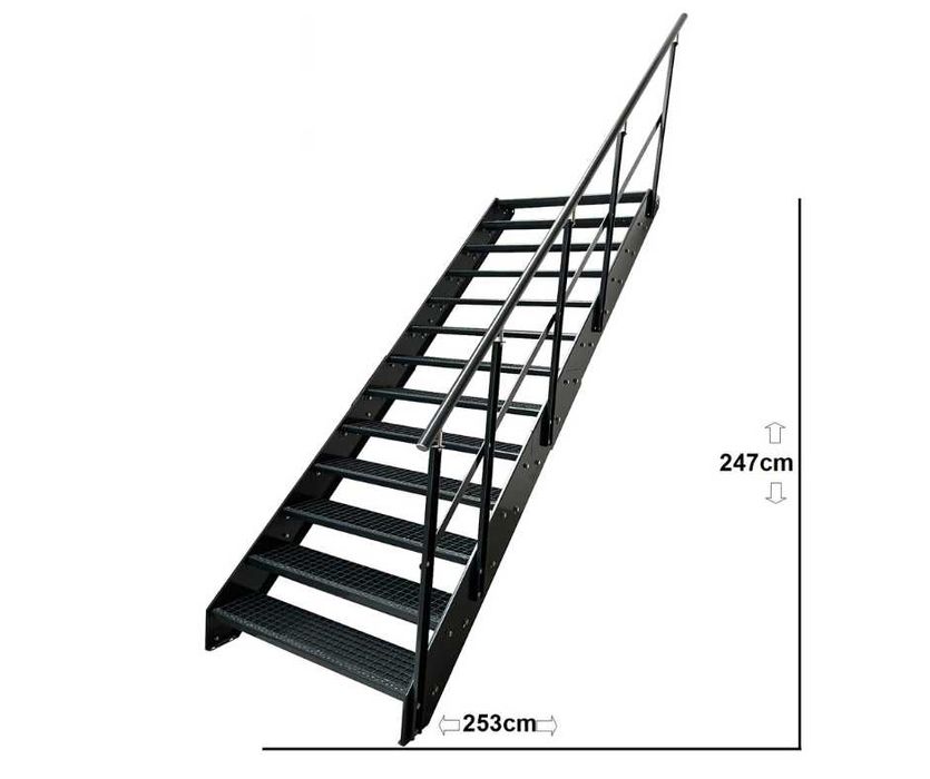 Метално стълбище 13 стъпала | Външни стълби | Поцинковано