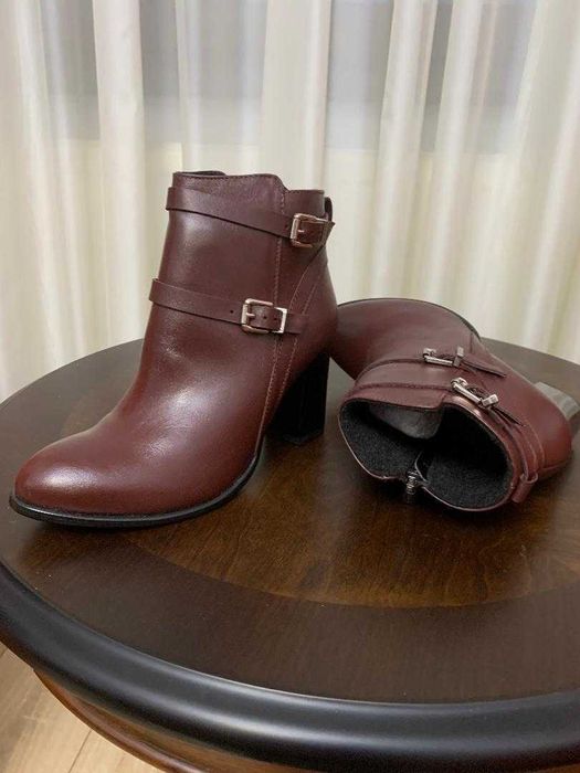 Ghete bordo din piele naturala, Baldaccini, marime 37