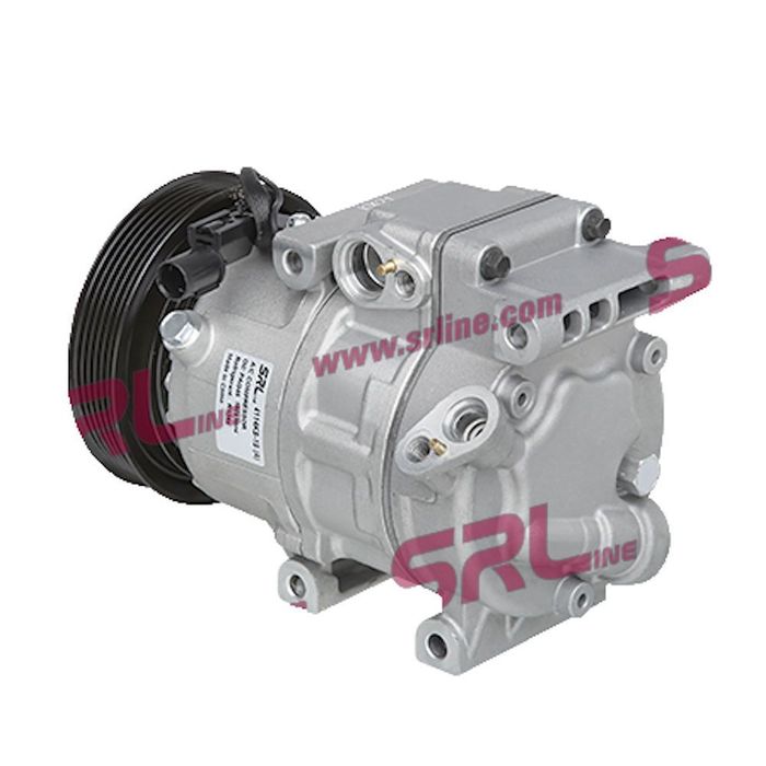 Compresor aer conditionat Kia Ceed/Pro Ceed, 2007-2012, Hyundai I30, 2007-2012, motor 1.4/1.6, benzina; Elantra, 2006-2011, motor 1.6, benzina, rola curea 124 mm, 6 caneluri, tip Hella: VS-16