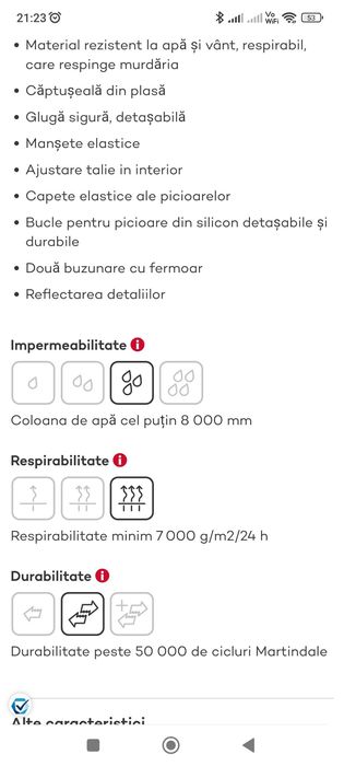 Salopeta Reima impermeabila de copii in stare excelenta