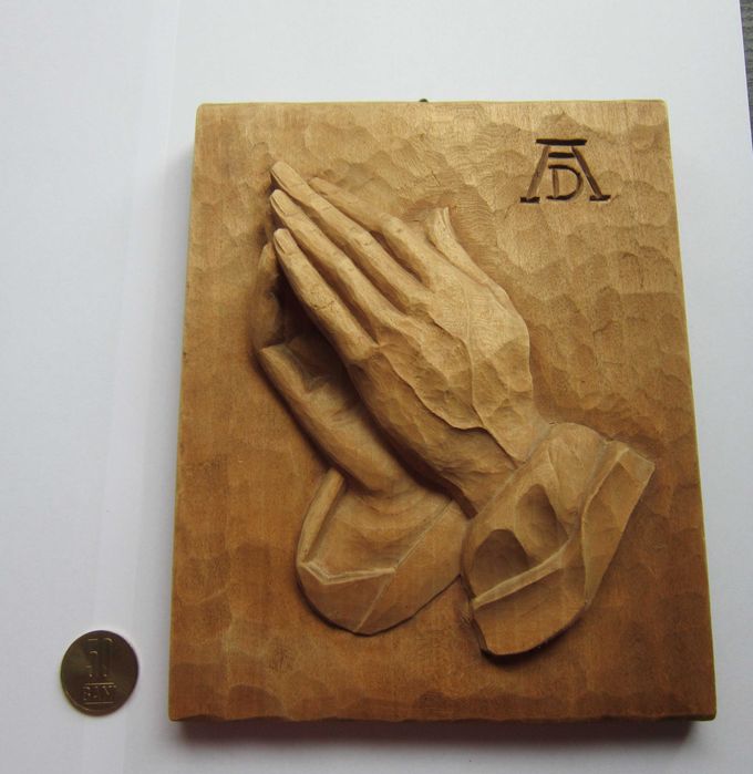 cadou rar Maini de rugaciune - sculptura lemn dupa A.Durer Germania