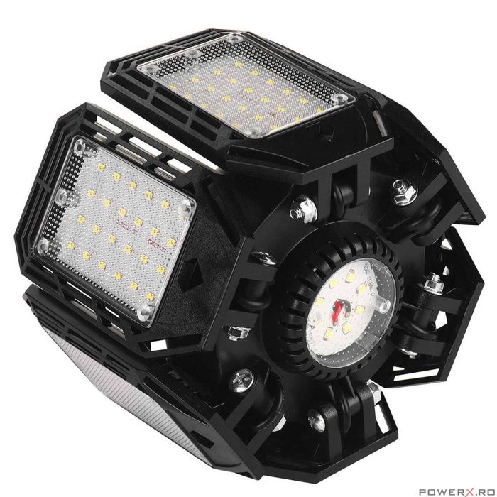 Lampa pentru atelier, 6 panouri LED pliabile, 180W, 18500 lm, Kraft