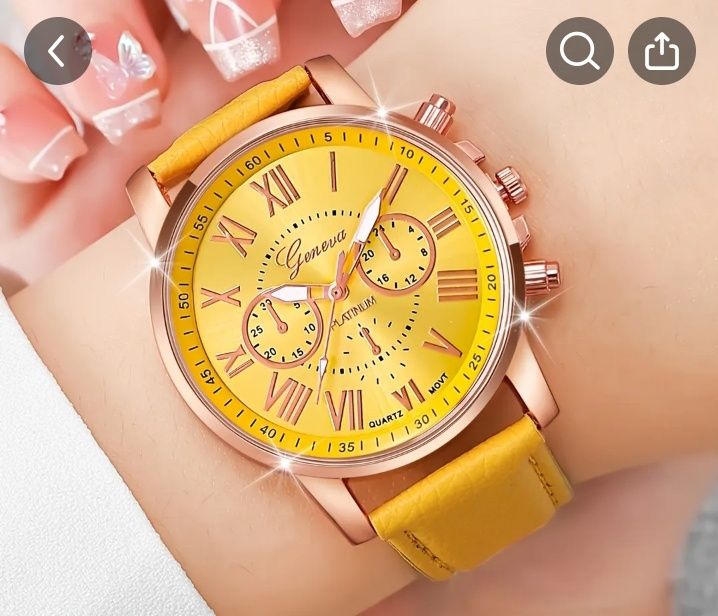 Луксозен комплект -дамски кварцов часовник и гривна,висококачествена к