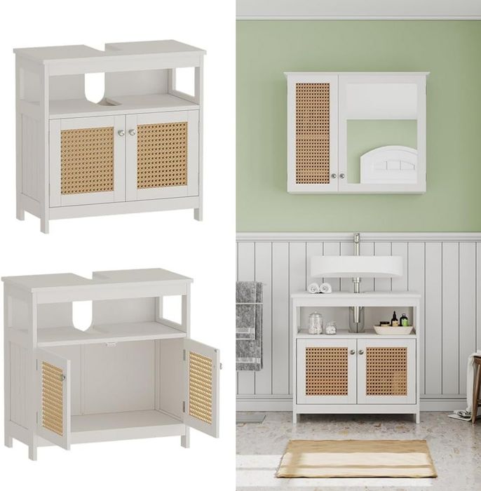 Шкаф за подмивка MDF + ратан 5683