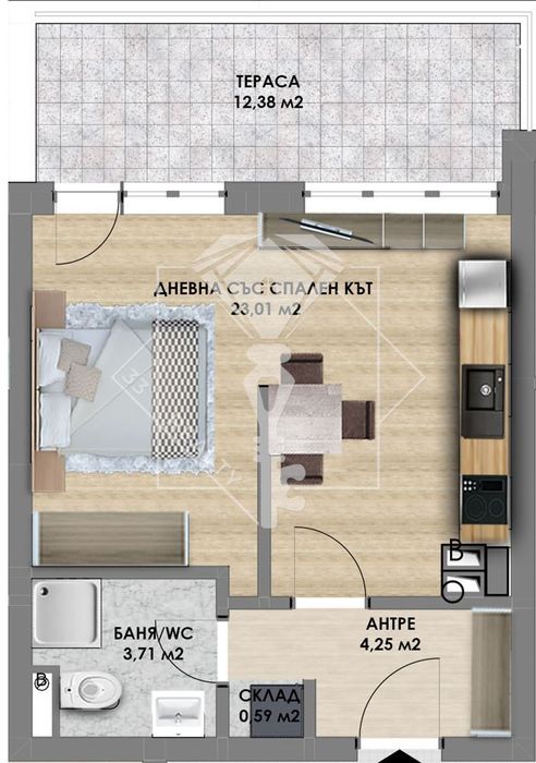 Продава се Едностаен апартамент в Пловдив, Христо Смирненски - 62 кв.м за 970 €/кв.м - Снимка #1