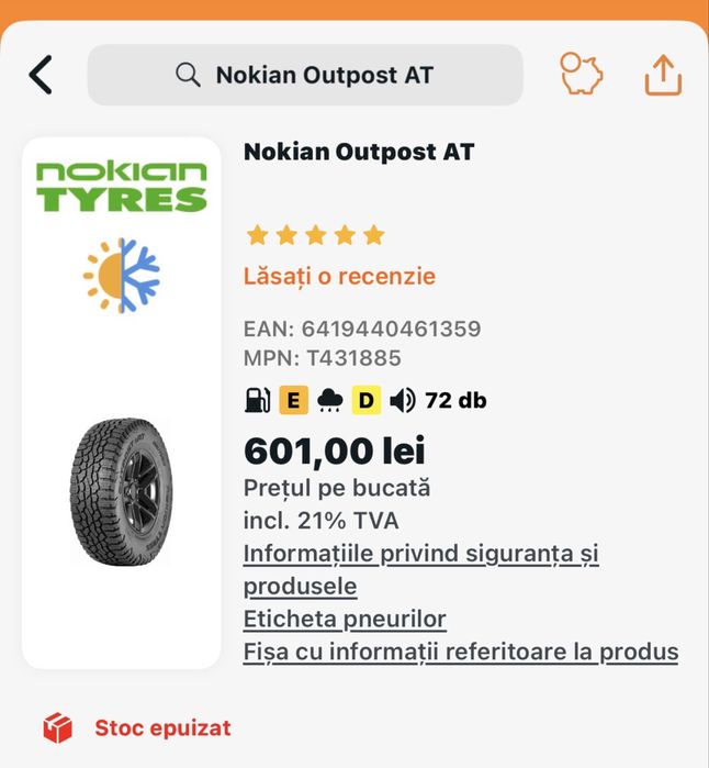 Anvelope nokian de teren AT