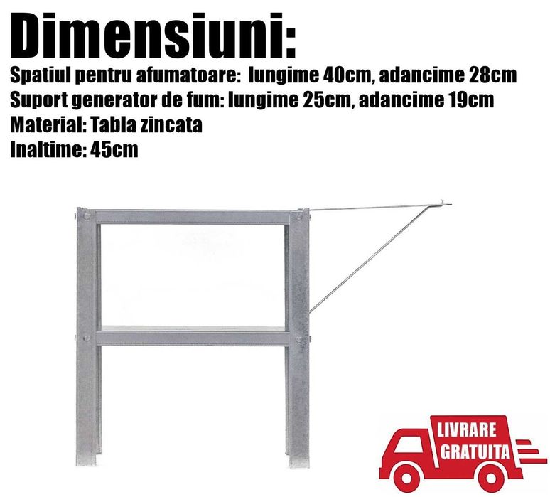 Masa Masuta Suport Afumatoare 80x30x40 Carne Carnati Clisa Metalica