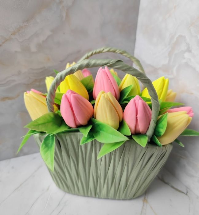 Мыльный букет из тюльпанов