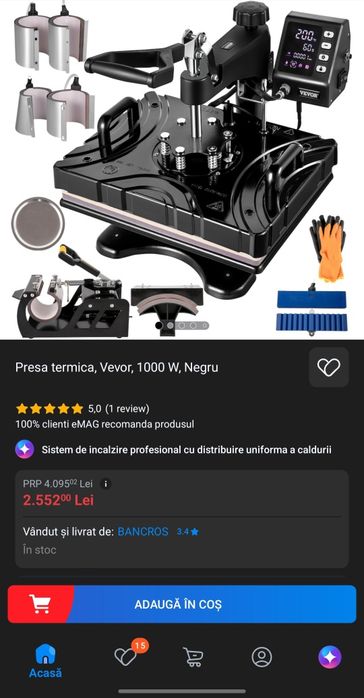 Presa termica VEVOR 10 in 1 impecabila