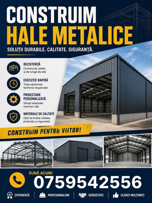 Hale Metalice industriale pe comandă