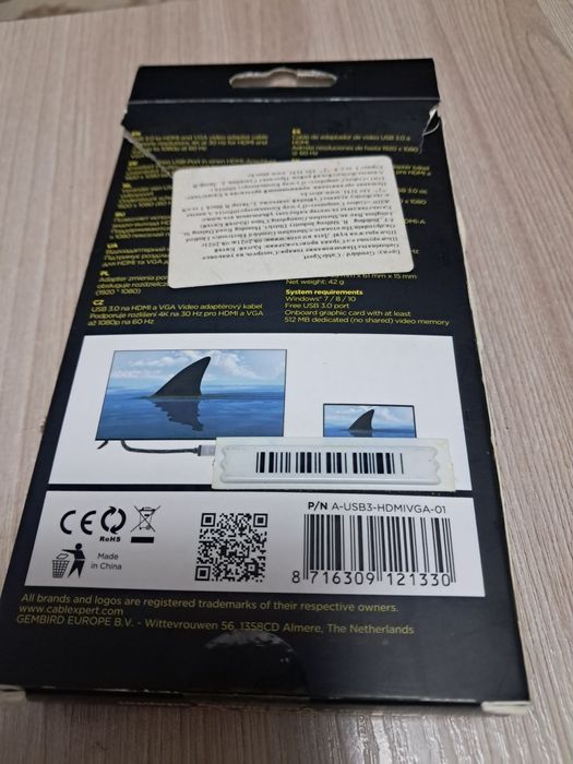 Видеоадаптер Cablexpert USB to HDMI + VGA (новый)