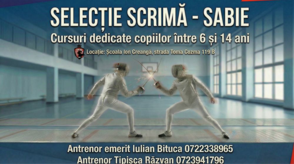 Scrimă copii 6-14 ani - antrenamente gratuite - Iași