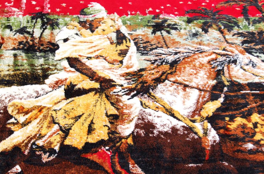 Carpeta plushata "Rapirea din serai" 185 x 122 cm, culori vii, ca NOUA