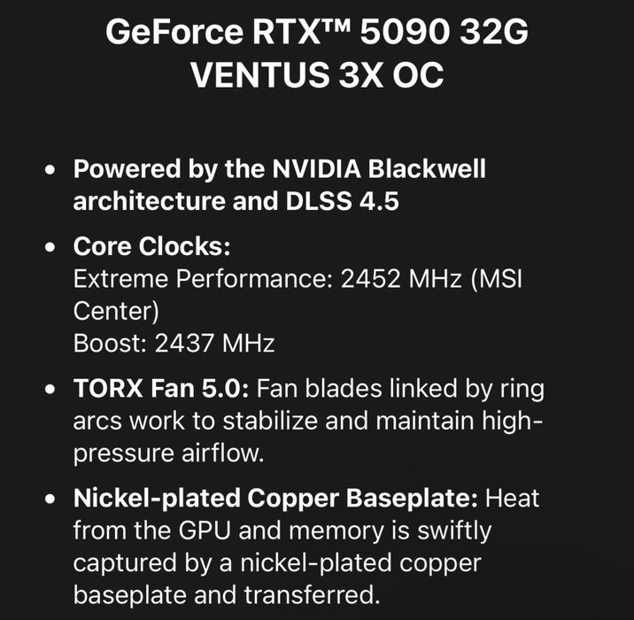 GeForce RTX™ 5090 32G VENTUS 3X OC