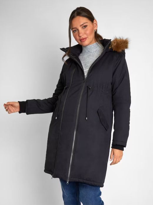 JoJo Maman Bébé 2 in 1 Преходна парка за бременни в черно