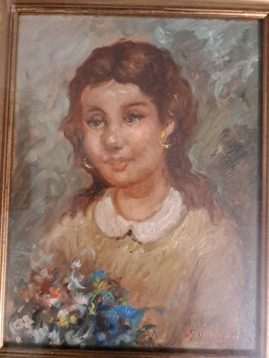 tablou vechi pictura 46/40 cm semnat