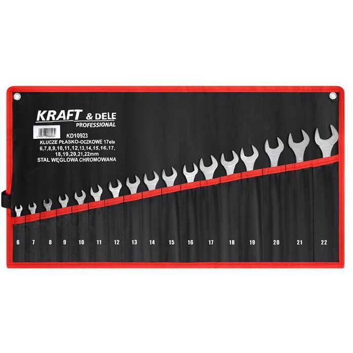 Set chei fixe combinate, 6-22 mm, 17 piese, Kraft