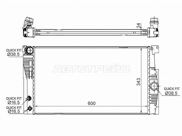 Радиатор BMW 5-Series 09-17 / 5-Series Gran Turismo 09-16 Bmw 520