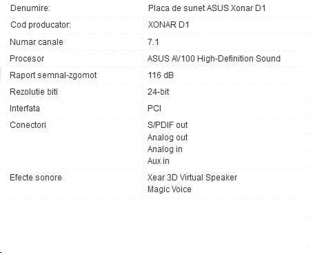 Placa de sunet ASUS Xonar D1