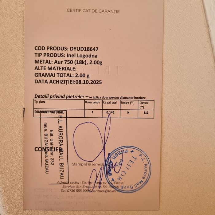 Inel din aur roz 18k cu diamant