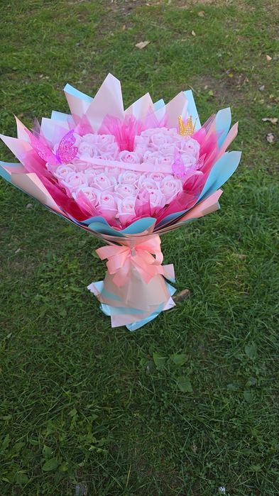 Buchet pink baby sclipici