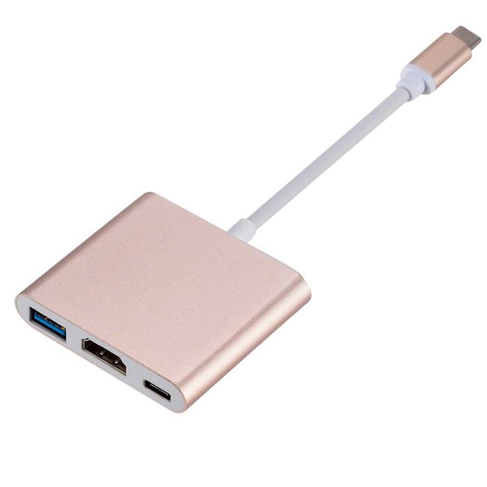 3 в 1: USB-C 3.1 (type-C ) към HDMI 2.0/USB 3.0/Type C Female адаптер