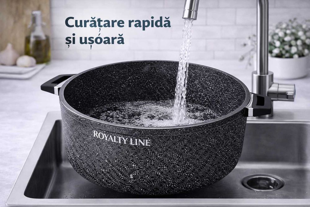 Oala din aluminiu turnat cu acoperire marmura 44 cm Royalty Line