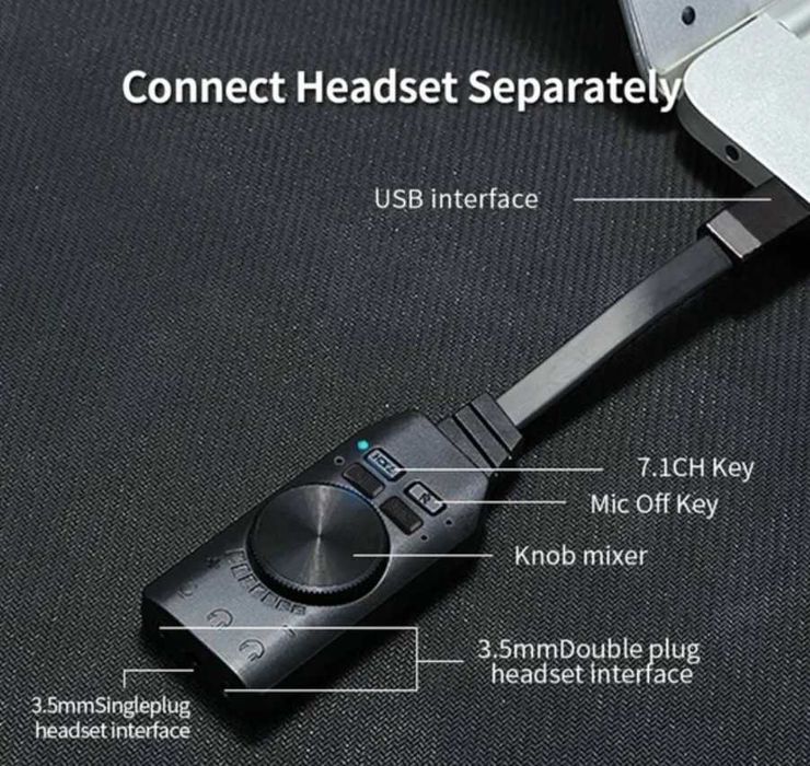 Внешнияя звуковая карта 7в1 USB доставка