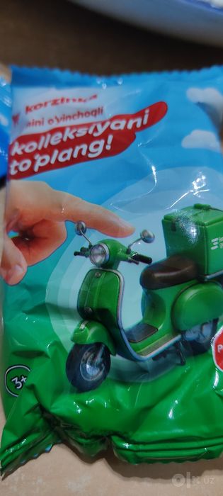 Игрушка мини корзинка мопед
