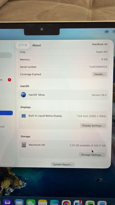 Macbook air 13 inch M2 2022 Ca Nou, Starlight 256Gb SSD