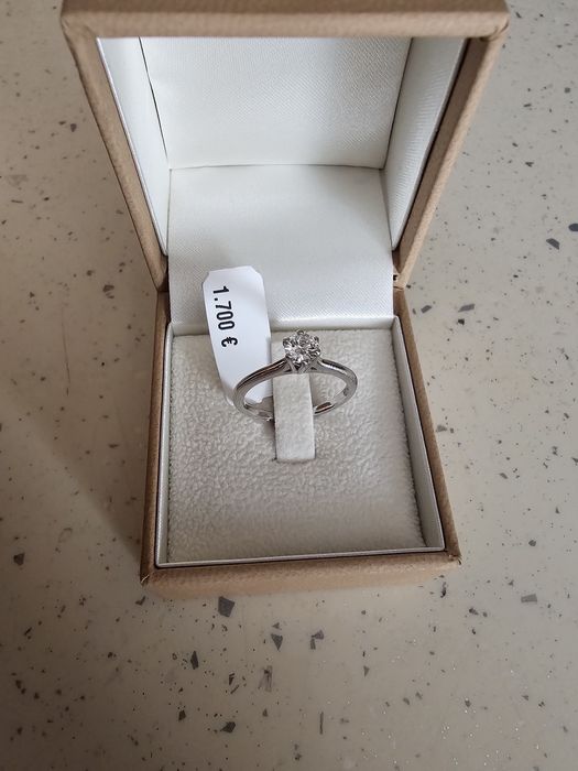 Inel aur alb cu diamant natural