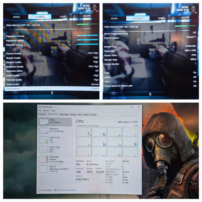Unitate pc gaming jocuri Ryzen 5 5500 RX 5500 XT GDDR6