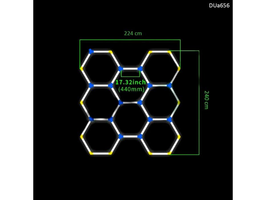 8 x lumini hexagonale Iluminare LED Fagure garaj ,casa atelier modern