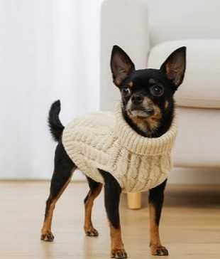 Топла зимна дреха тип пуловер за куче