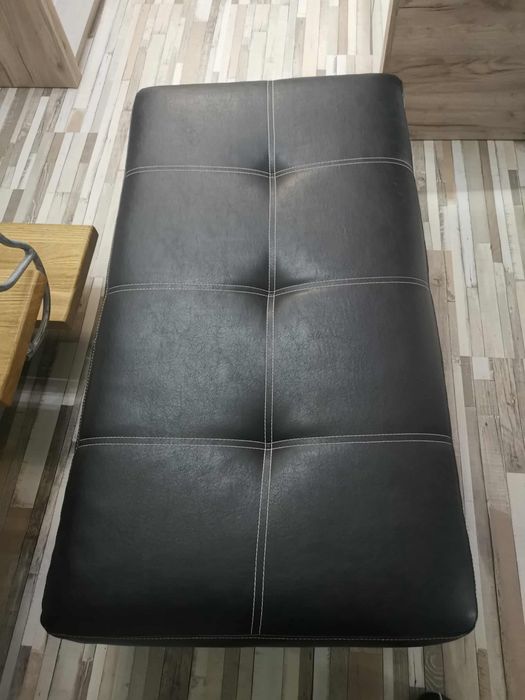 Ъглов Диван - черен, кожен. 240/200см