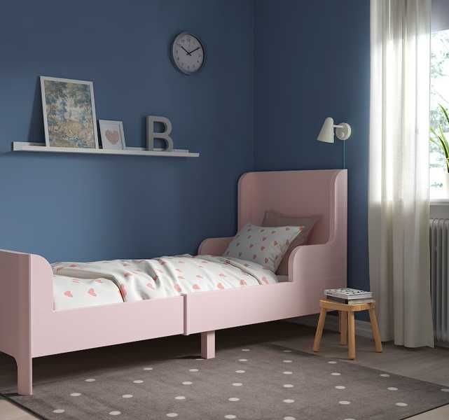 Pat extensibil, roz deschis, 80x200 cm + SALTEA model BUSUNGE IKEA TOP