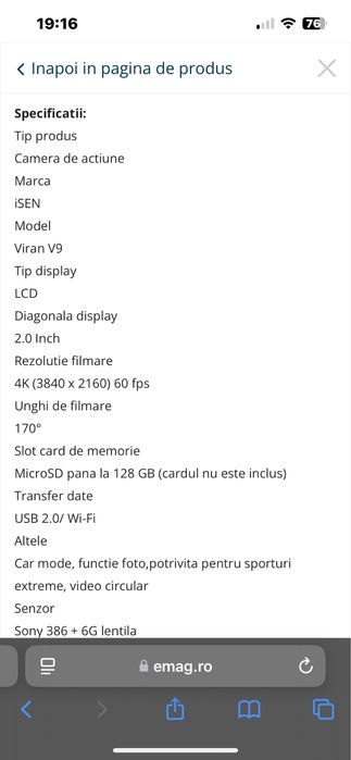 Camera  video Viran V9