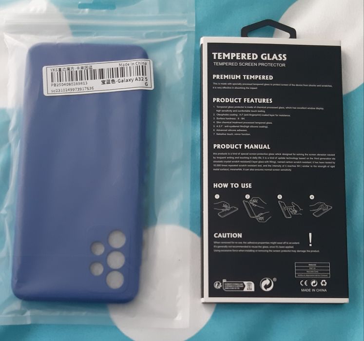 Husă de telefon Samsung galaxy A 32 5 G + folie de protecție sticlă.