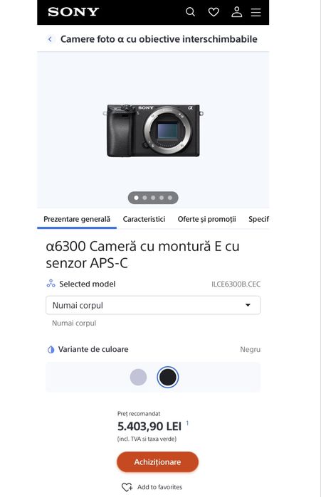 Camera foto video 4k Sony a6300 impecabila