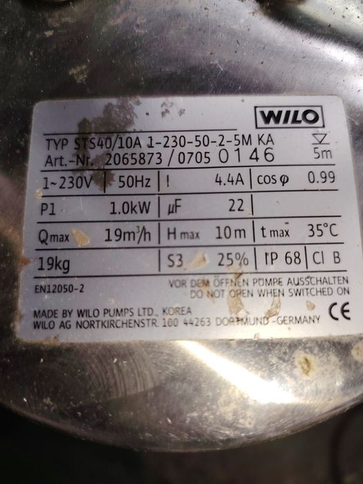 Pompă submersibila cu tocător WILO