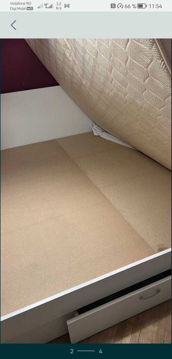 pat alb ikea 140 x 200 si 160 x 200 cu saltea